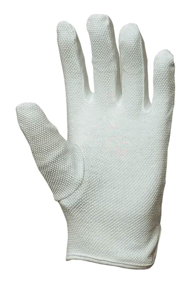 Baumwollhandschuh-weiss mit Mini-Punkten, Grösse 10