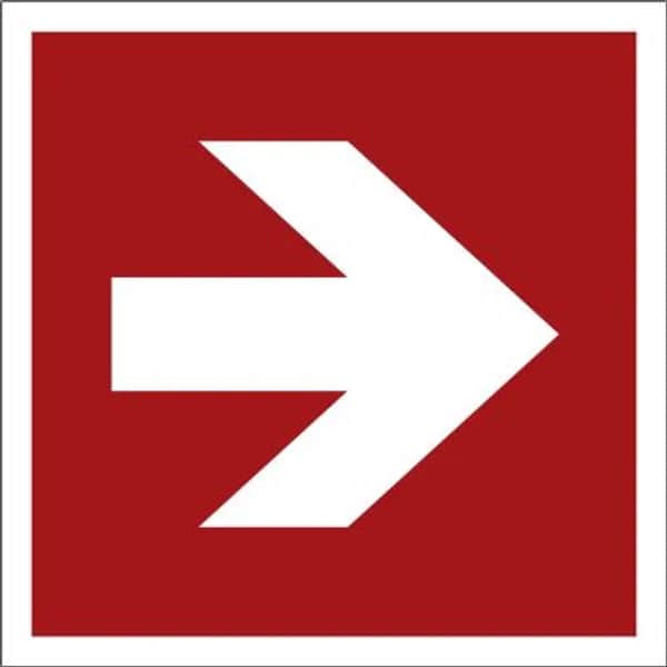 Richtungspfeil gerade, rot, 200x200mm, nachleuchtend, Kunststoff