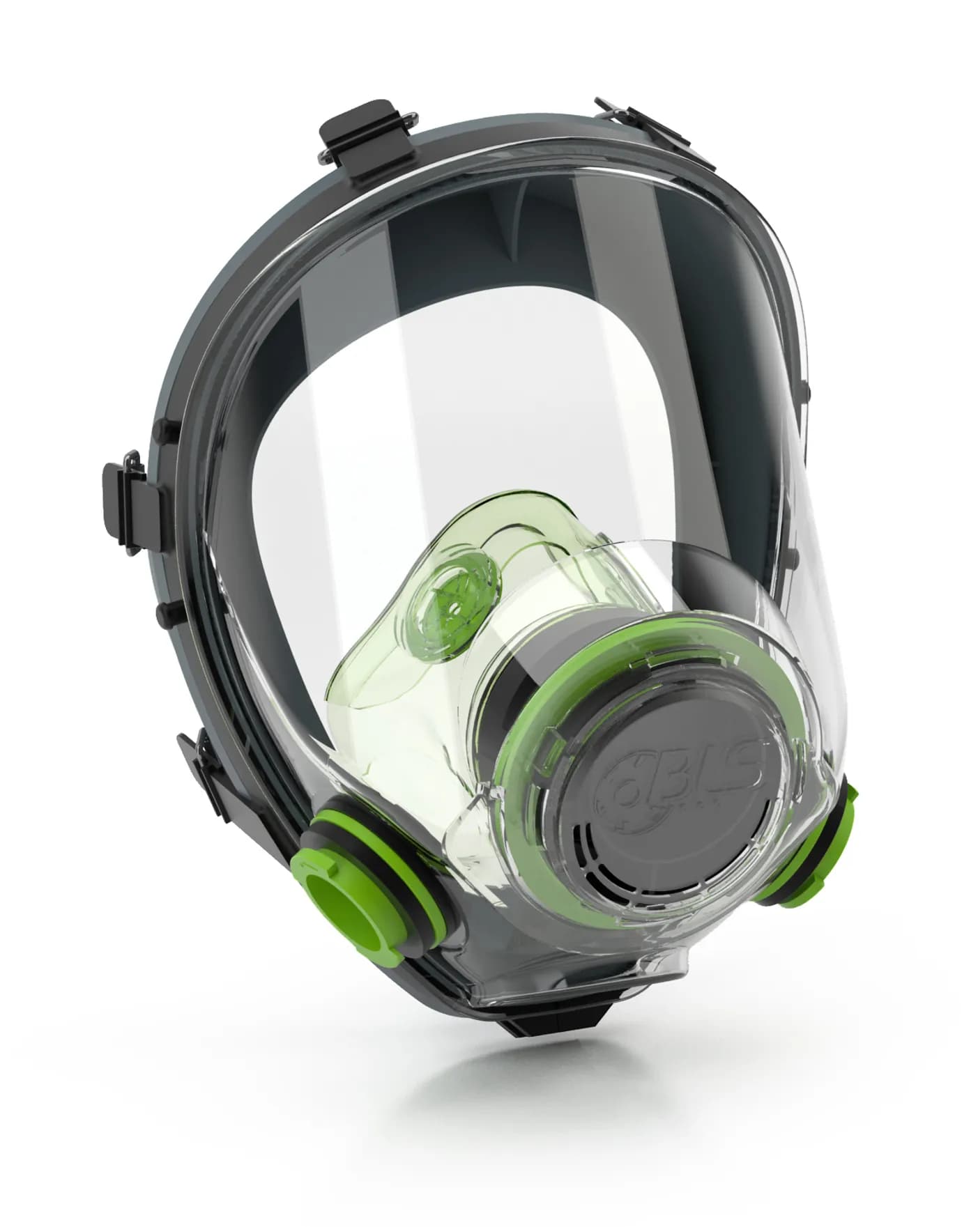 Thermoplastische Vollgesichtsmaske für zwei Filter