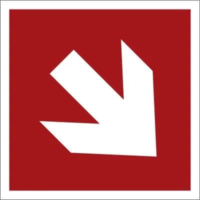 Richtungspfeil diagonal, rot, 150x150mm, nachleuchtend, Selbstklebefolie