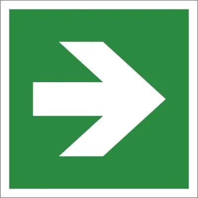 Richtungspfeil gerade, 200x200mm, nachleuchtend, Aluminium