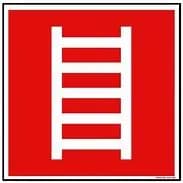 Leiter rot, 200x200mm, nachleuchtend, Aluminium