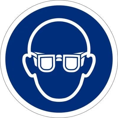 Augenschutz benutzen, Ø 100mm, Kunststoff