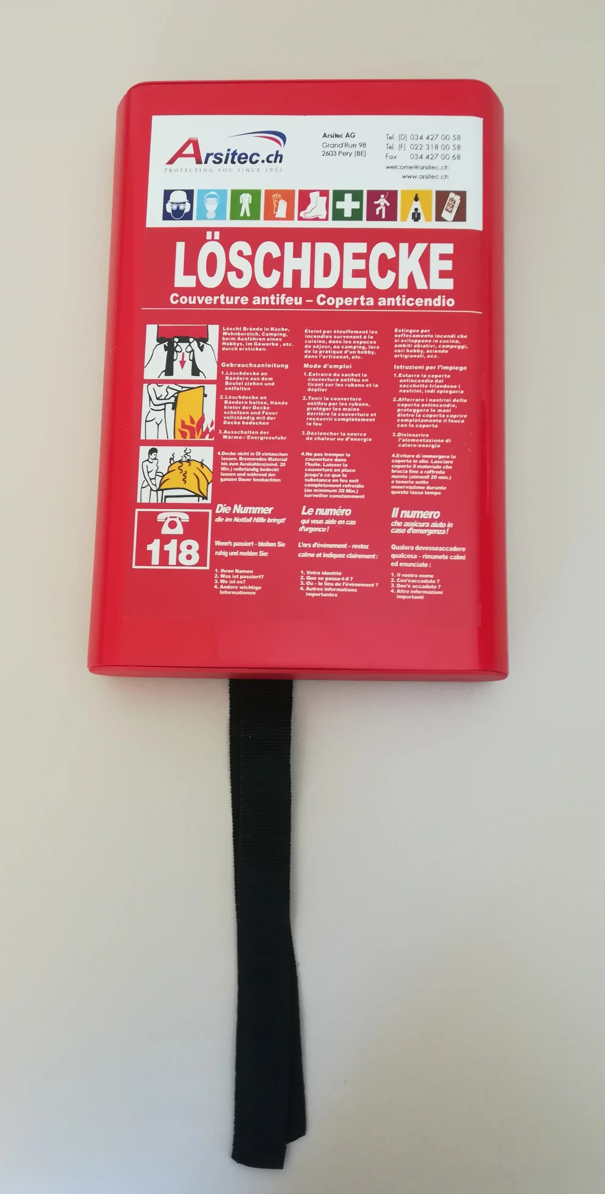 Arsitec Feuerlöschdecke 120x120 cm