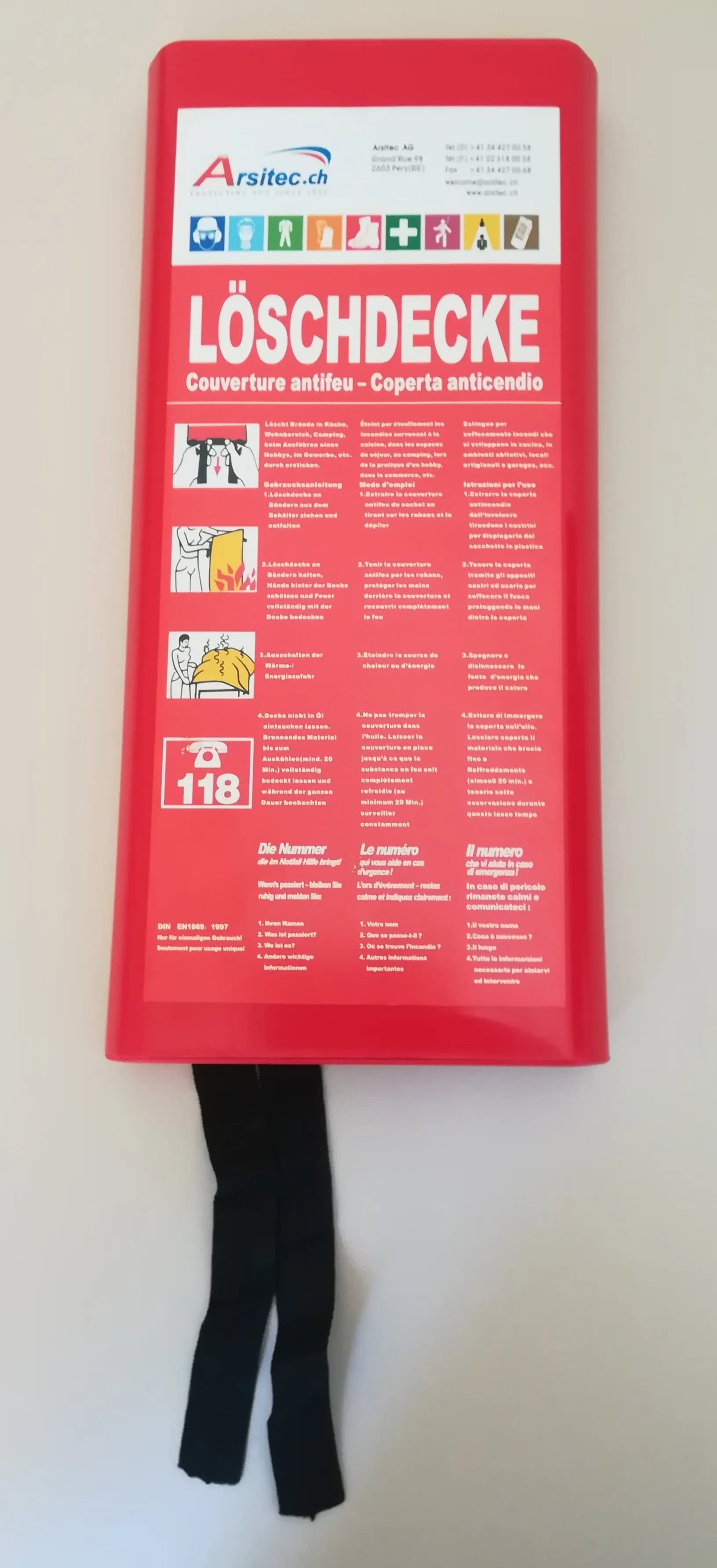 Arsitec Feuerlöschdecke 120 x 180 cm