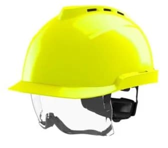MSA V-Gard 930 Helm Neongelb belüftet, integr. Überbrille