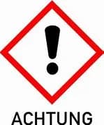 Gefahrstoffaufkleber Gesundheitsschädlich mit Text "Achtung", 100x120mm, Selbstklebefolie