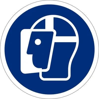 Gesichtsschutzschild benutzen, Ø 200mm, Kunststoff