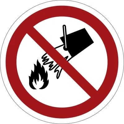 Nicht mit Wasser löschen, Ø 100mm, Selbstklebefolie