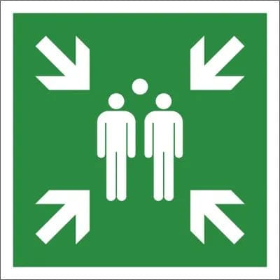 Sammelstelle, 200x200mm, nachleuchtend, Kunststoff