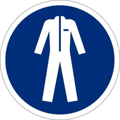 Schutzkleidung benutzen, Ø 100mm, Selbstklebefolie