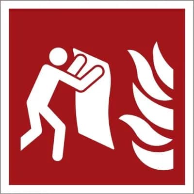 Feuerlöschdecke, 200x200mm, nachleuchtend, Selbstklebefolie