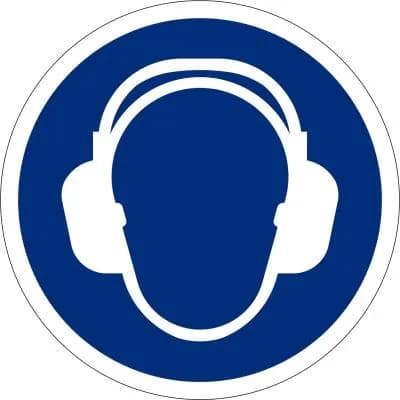 Gehörschutz benutzen, Ø 200mm, Selbstklebefolie
