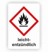 Gefahrstoffaufkleber Leichtentzündlich, 150x210mm, Selbstklebefolie