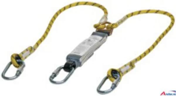 MSA Workman Twin Leg Energy Absorbing Lanyard, Kernmantle Rope,12mm 1.5m fixed, Aluminum carabiner, Aluminum carabiner