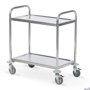 Edelstahl Servierwagen 2 Etagen 900 x 600 x 1'020 mm