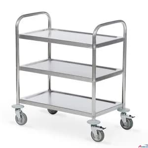 Edelstahl Servierwagen 3 Etagen 900 x 600 x 1'020 mm