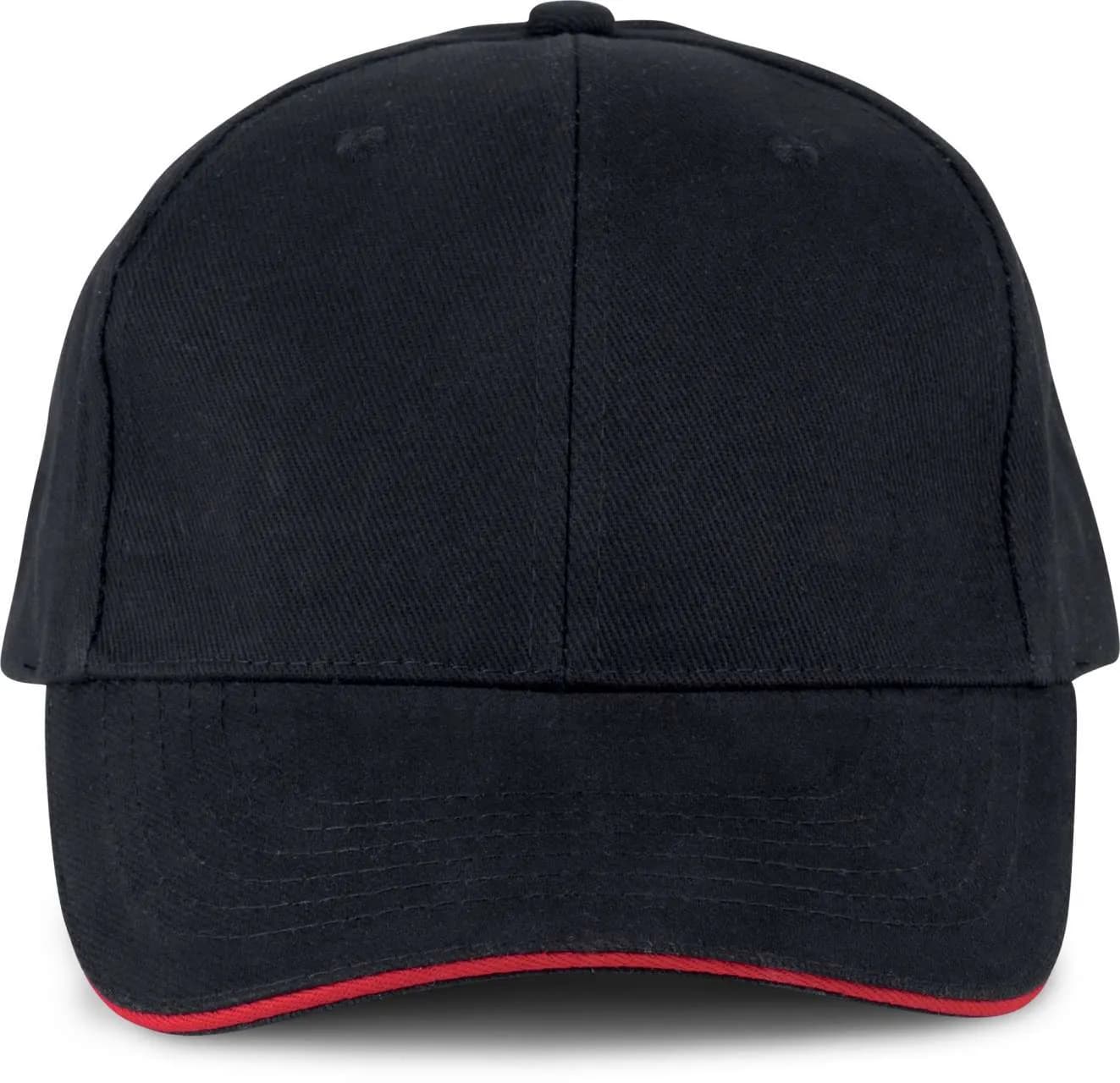 US-Mütze Orlando, schwarz/rot, 6 Felder, BH