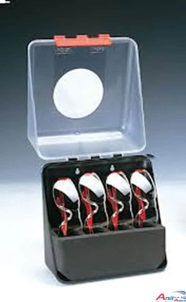 SecuBox MIDI B Augenschutz transparent mit Einsatz für 4 Brillen 23,6x22,5x12,5 cm